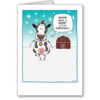 Funny cow Christmas card Heifer self
