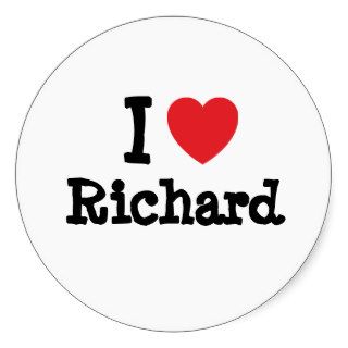 I love Richard heart custom personalized Round Sticker