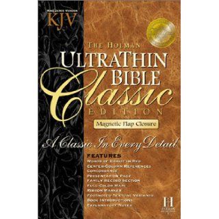 King James Version Ultrathin Classic Burgundy Bonded Leather Magnetic Flap (Holman Classics) Bible 9781558199040 Books