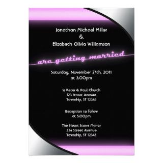 Neon Purple Lights   Wedding Invitations
