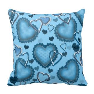 Blue Hearts Pillow