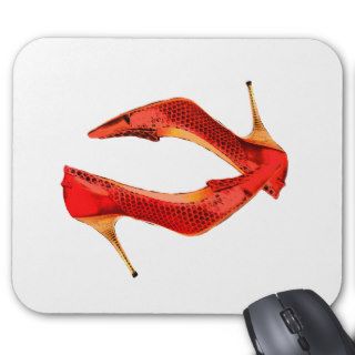 Red Lizard and Wooden Heels Mouse Mat