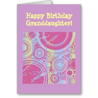 Happy Birthday Granddaughter, colorful circles Greeting Cards