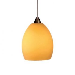 WAC Lighting MP LED524 AM/BN Sarah 5W 12V 3500K LED MonoPoint Pendant with Amber Art Glass Shade, Brushed Nickel Finish   Ceiling Pendant Fixtures  