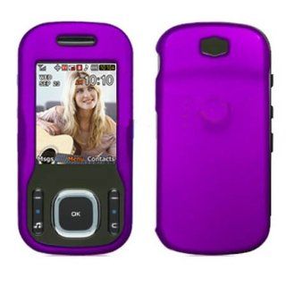 Hard Plastic Snap on Cover Fits Samsung R520 Trill Royal Purple Metallic Rubberized US Cellular Cell Phones & Accessories