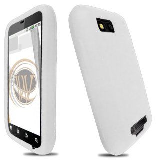 White Silicone Skin Cover for Motorola Defy MB525 Cell Phones & Accessories