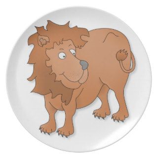 Cartoon lion, playing with his tail plate
