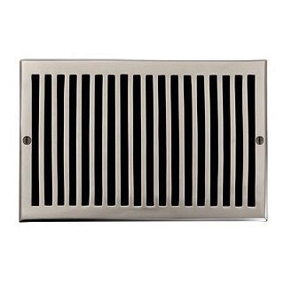 6 X 10 Brushed Nickel Contemporary Air Return (Vent Cover Grille) Made of Solid Brass   Heating Vents  