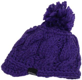 Chaos Girl's Miria Visor Beanie with Pom (Purple/508, Junior 7 14)  Cold Weather Hats  Sports & Outdoors