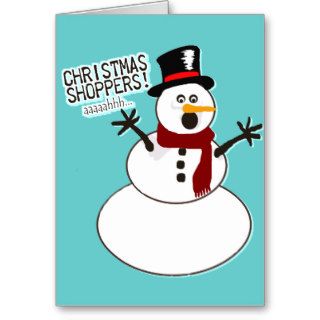 Funny Christmas Snowman Greeting Cards