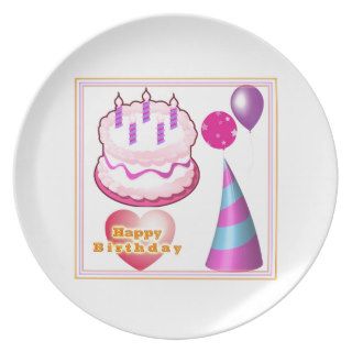 HappyBIRTHDAY Cake Balloon Decorations Plate