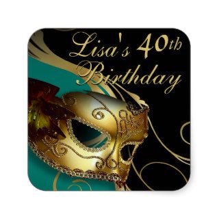 Masquerade 40th Birthday Party Sticker
