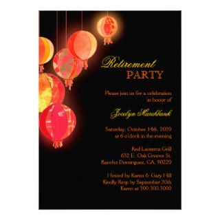 Asian Paper Lanterns Retirement Party Invitations