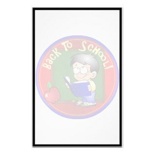 Back To School   Little Boy Reading Book Stationery