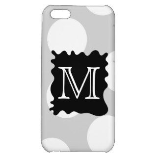 Your Letter, Monogram. Dots with Black Splat. iPhone 5C Covers