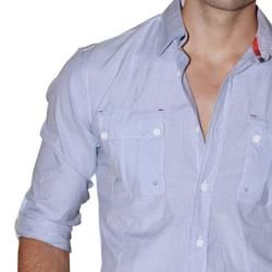 191 Unlimited Men's Blue Cotton blend Shirt 191 Unlimited Casual Shirts