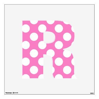 letter R cute kawaii polka dots shabby chic medium Wall Decal