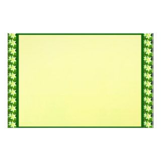 Easter Lily Border Yellow Background Stationery Design