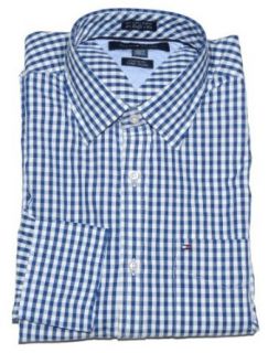 Tommy Hilfiger Men Custom Fit Plaid Shirt (XS, Navy/white/grey/yellow) at  Mens Clothing store