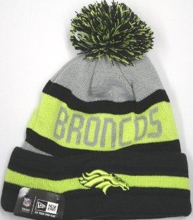 Denver Broncos New Era NFL The Jake Cuffed Knit Hat   Neon  Sports Fan Novelty Headwear  Sports & Outdoors