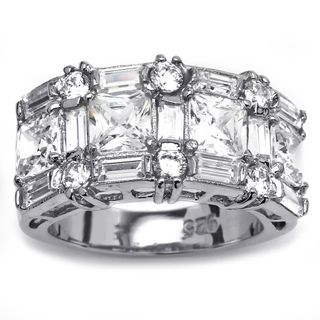 Ultimate CZ Cubic Zirconia Platinum Over Sterling Silver Ring Palm Beach Jewelry Cubic Zirconia Rings