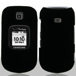 Samsung Gusto 2 II U365 U 365 Black Rubber Feel Snap On Hard Protective Cover Case Cell Phone Cell Phones & Accessories