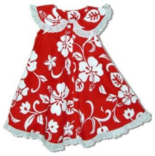 Trapeze Skirt   Classic Hibiscus Family Outfit Button Front Hawaiian Aloha Full Circle Skirt in Red   3T Clothing