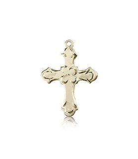 14kt Solid Gold Pendant Highest Quality Cross Medal 7/8 x 5/8 Inches  6036  Comes with a Black velvet Box Pendant Necklaces Jewelry