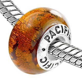 Sterling Silver 'Golden Nugget' Murano Style Glass Bead West Coast Jewelry Loose Beads & Stones
