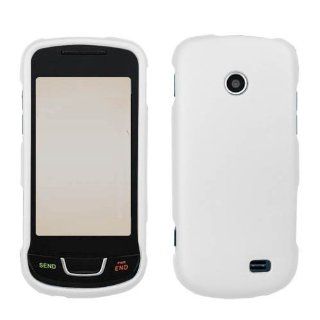 Hard Plastic Snap on Cover Fits Samsung T528G Exhibit 4G Solid White (Rubberized) Net 10 Cell Phones & Accessories