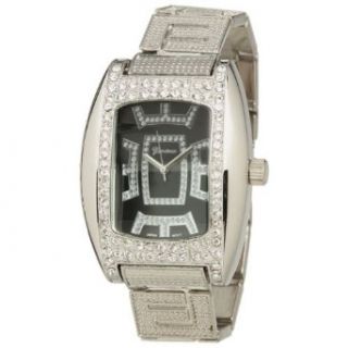 MENS   GENEVA PLATINUM Tonneau Studded & Diamond Inspired Numberless Watch [7474], WSTONE at  Men's Watch store.