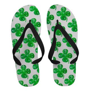 Saint Patrick Irish Glitter Clover Leaf Pattern Sandals
