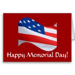 Happy Memorial Day  American Flag Greeting Cards