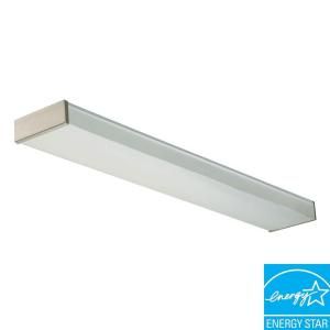 Lithonia Lighting 2 Light Brushed Nickel Fluorescent Decorative Wrap Fixture NEW 2 32 120 RE BN