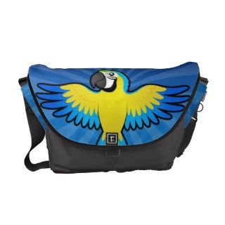 Cartoon Macaw / Parrot Courier Bags