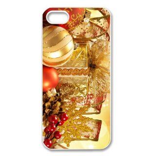 Holiday Merry Christmas Case Iphone 5 Hard Back Case With Designed Picture Of Christmas Decorations Cell Phones & Accessories