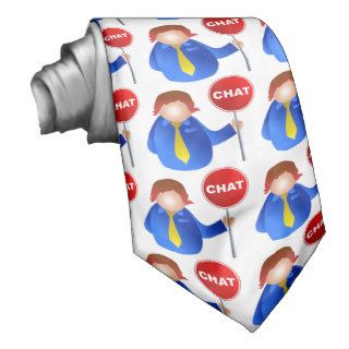 Man Holding a Chat Sign Necktie