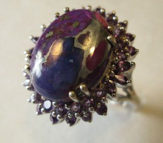 Mojave Purple Turquoise Amethyst Ring Size 8 Platinum Overlay Sterling Silver RMK1 A1 K1   K10000180  Other Products  