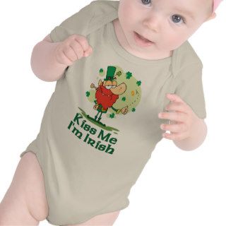 Kiss Me I'm Irish Funny Leprechaun Infant Creeper