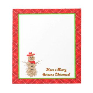 Arizona Tumbleweed Snowman Christmas Memo Pad