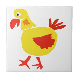 XX  Primitive Art Chicken Ceramic Tiles