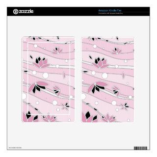Lotus&Stripes [pink] Decal For Kindle Fire