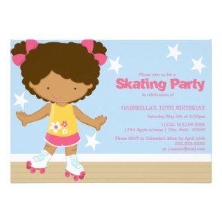 5 x 7 Skating Party  Birthday Party Invite
