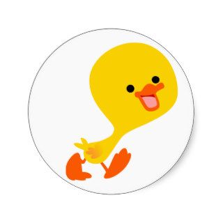 Cute Walking Cartoon Duckling Sticker