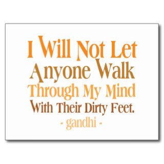 Through My Mind Quote Gandhi Post Cards