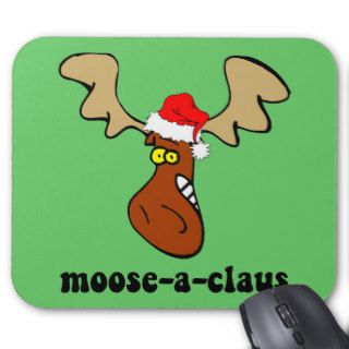 Funny Christmas moose Mouse Pads