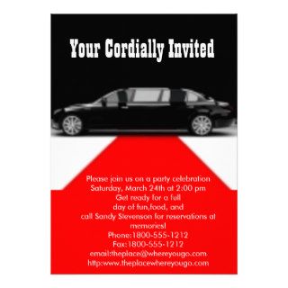 Limousine Red Carpet Party Invitations
