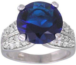 Blue CZ Ring, Size 10 Jewelry