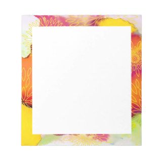 Floral Pattern and Watercolor Abstract Painting Memo Note Pad