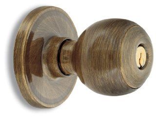 Weiser Lock GA531HT5S Antique Brass Huntington Huntington Single Cylinder Keyed Entry Door Knob Set from the Welcome Home Series with Kwikset SmartKey Cylinder   Cabinet And Furniture Knobs  